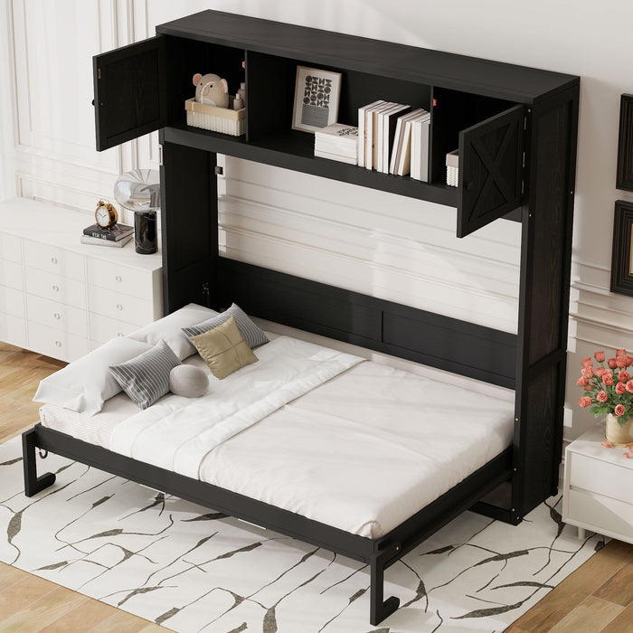 Rustic Casual Murphy Bed With Storage Cabinets Hearth and Haven