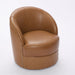 Swivel Accent Chair With 360° Smooth Spin - Black / Light Brown / Silver Home Essentials