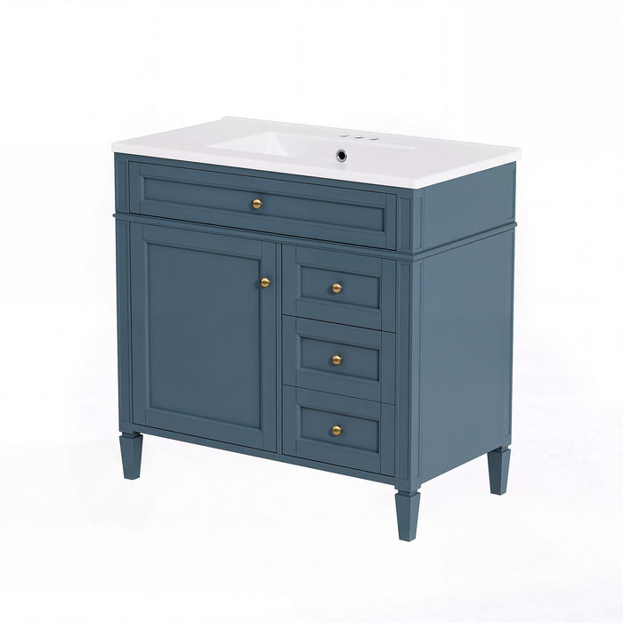 Bathroom Vanity With Sink, Rectangular Storage Cabinet & 2 Drawers And Tip Out Drawer Hearth and Haven
