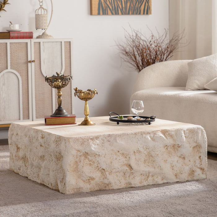 Square Coffee Table Design Living Room Office Furniture - Light Beige Home Essentials
