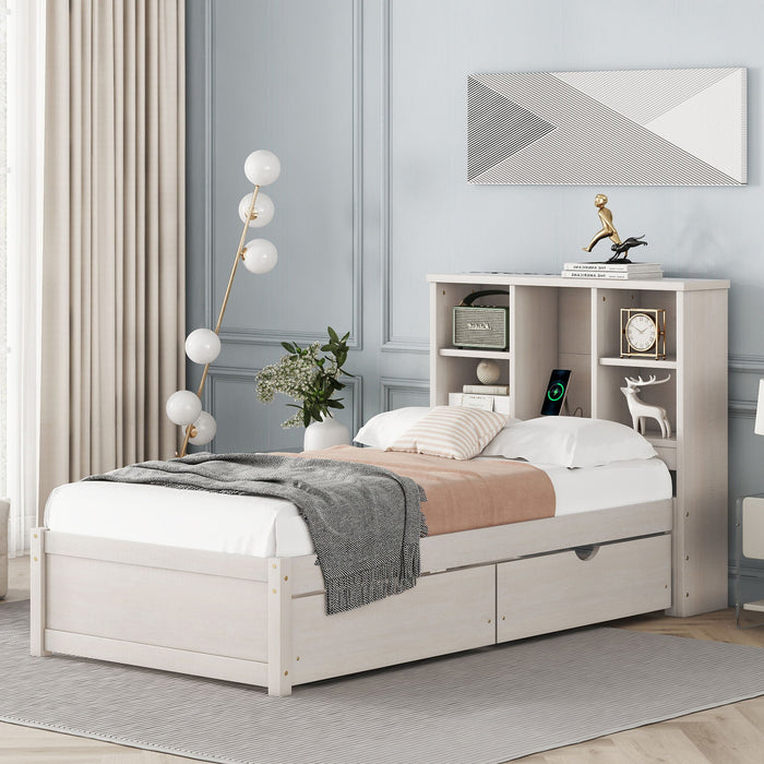Bed Frame With Built In USB Port And 2 Drawers Home Essentials