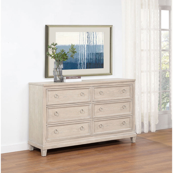 Wedner - 6 Drawer Dresser - Oak Furniture Max