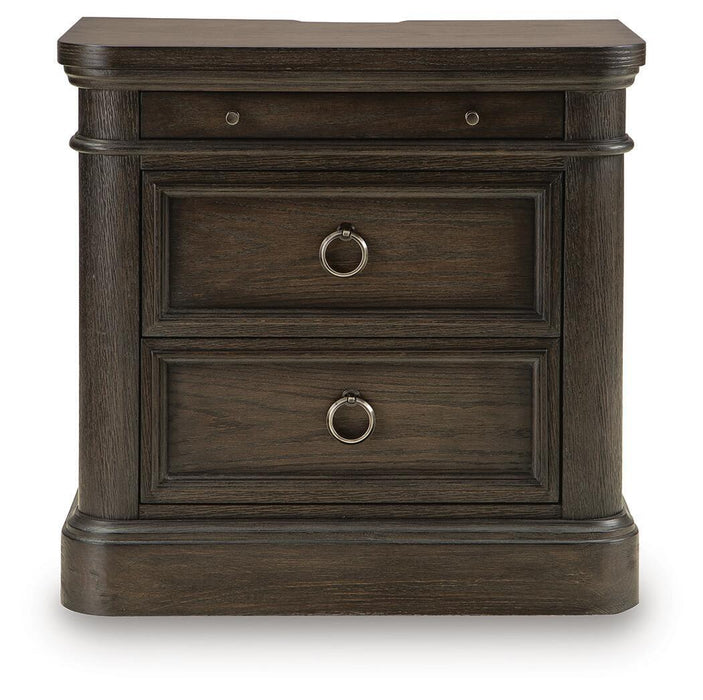 Wickenger - Two Drawer Night Stand - Dark Brown Signature Design by Ashley®