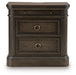 Wickenger - Two Drawer Night Stand - Dark Brown Signature Design by Ashley®