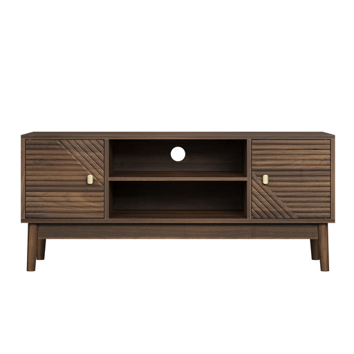 TV Stand, Entertainment Center With Storage, Media Console Table For Living Room - Walnut Home Essentials