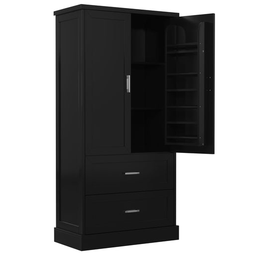 Tall Bathroom Storage Cabinet With 2 Doors And Drawers, Adjustable Shelf Hearth and Haven