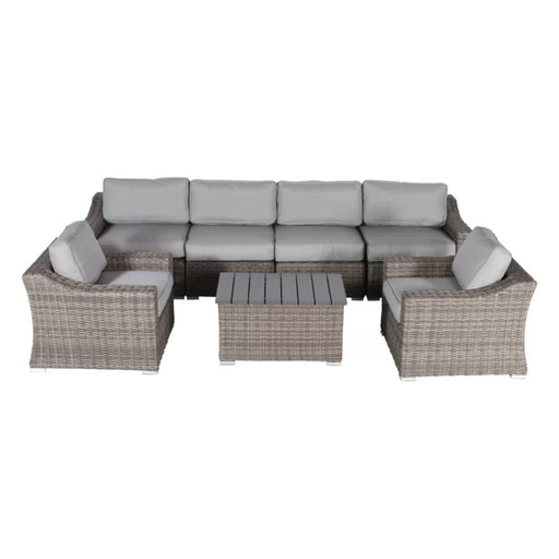 6 Person All Weather Sectional Seating Group With Cushions - Gray Mix LSI Patio Furniture