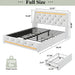Wingback Upholstered Bed Frame With LED Lights, Charging Station Home Essentials