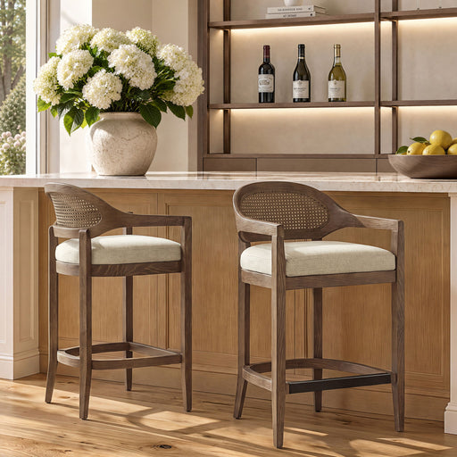 Americana - Mid-Century Modern Cane Back Counter Stool Jennifer Taylor Home