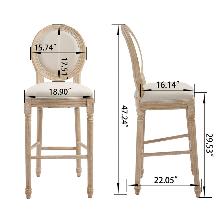 French Country Bar Chairs & Round Back (Set of 2) Home Essentials