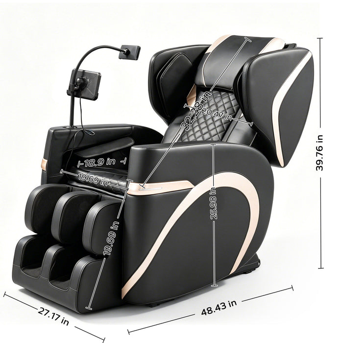 Massage Chair Recliner & Zero Gravity, Full Body Air Pressure - Black Home Essentials