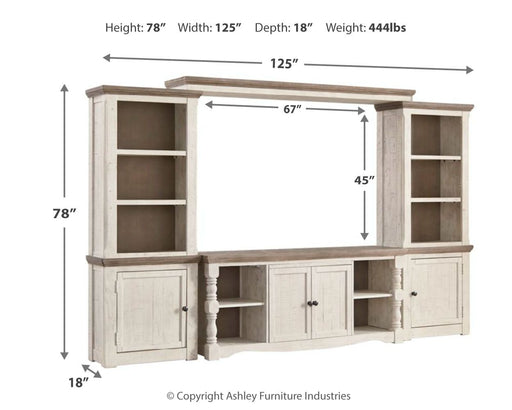 Havalance - 4 Pc. - Entertainment Center - 67" TV Stand - Brown / Beige Signature Design by Ashley®