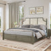 Farmhouse Platform Bed Frame & Tall Upholstered Headboard Home Essentials