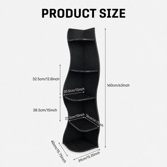 5 Tier S - Shaped Corner Shelf For Living Room Home Essentials