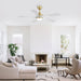 52" Indoor Ceiling Fan With 3 Color Dimmable LED Light Blades, Reversible DC Motor, Remote Control Daily Nest