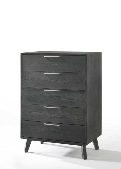 Solid Wood Five Drawer Chest - Gray Wash