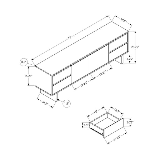 TV Stand With Storage Drawers And Cabinet - Brown 8th Street