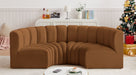 Arc - Velvet 4 Piece U-Shaped Modular Sofa - Saddle Meridian Furniture