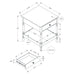 Accent - Table, 2 Tier, Square, Traditional - Walnut 8th Street