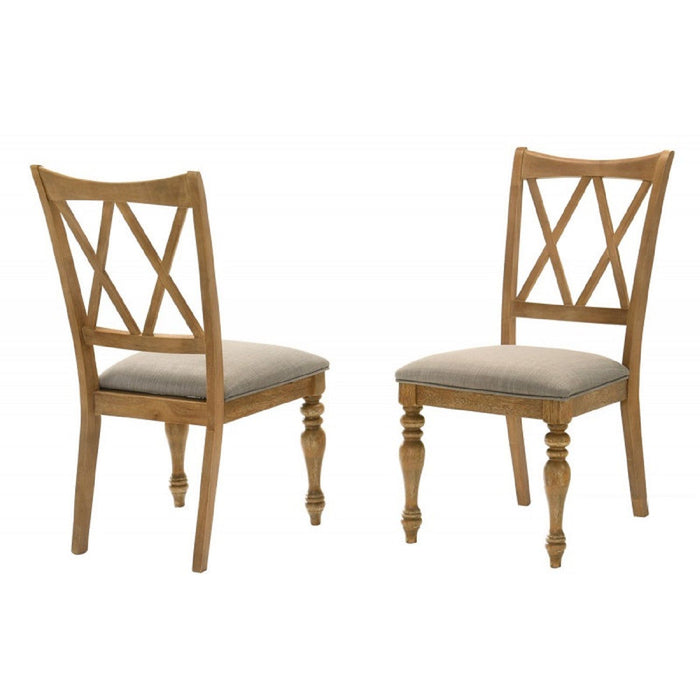 Dining Chair, Double X Back Kitchen Chairs (Set of 2) - Brown Home Essentials