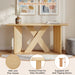 X-Frame Console Table, Angled Cross Leg Design, Rounded Edges - Natural Noble House
