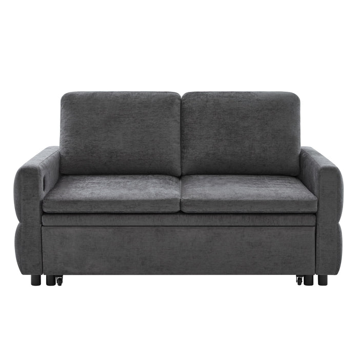 Convertible Sofa Bed Loveseat With Adjustable Backrest And USB Ports Hearth and Haven