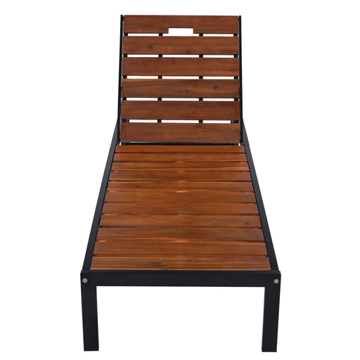 Outdoor Chaise With Adjustable Backrest Hearth and Haven
