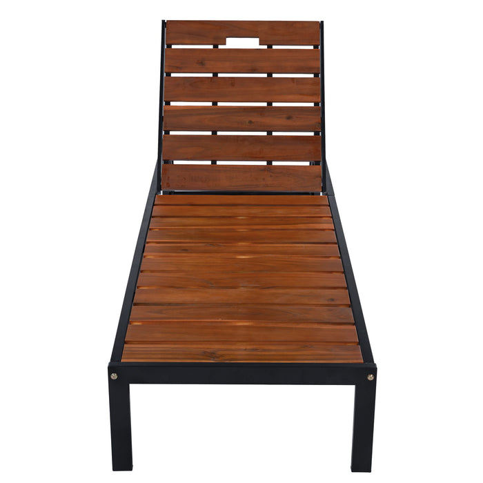 Outdoor Chaise With Adjustable Backrest Hearth and Haven