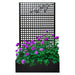 Planter Box With Trellis, Outdoor Raised Garden Bed With Privacy Screen Lattice Panels For Patio - Black Daily Nest