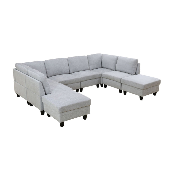8 Piece Modular U - Shape Sectional Sofa Home Essentials