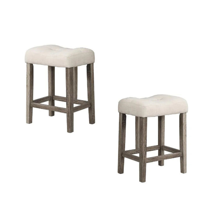 Transitional Style Counter Height Dining Stool With Footrest (Set of 2) Home Essentials