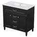 Bathroom Vanity With Sink, Flip-Out Top Drawer, Soft Close Doors, 2 Storage Drawers Hearth and Haven