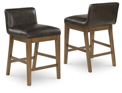 Cabalynn - Upholstered Barstool (Set of 2) - Two-tone Brown Signature Design by Ashley®