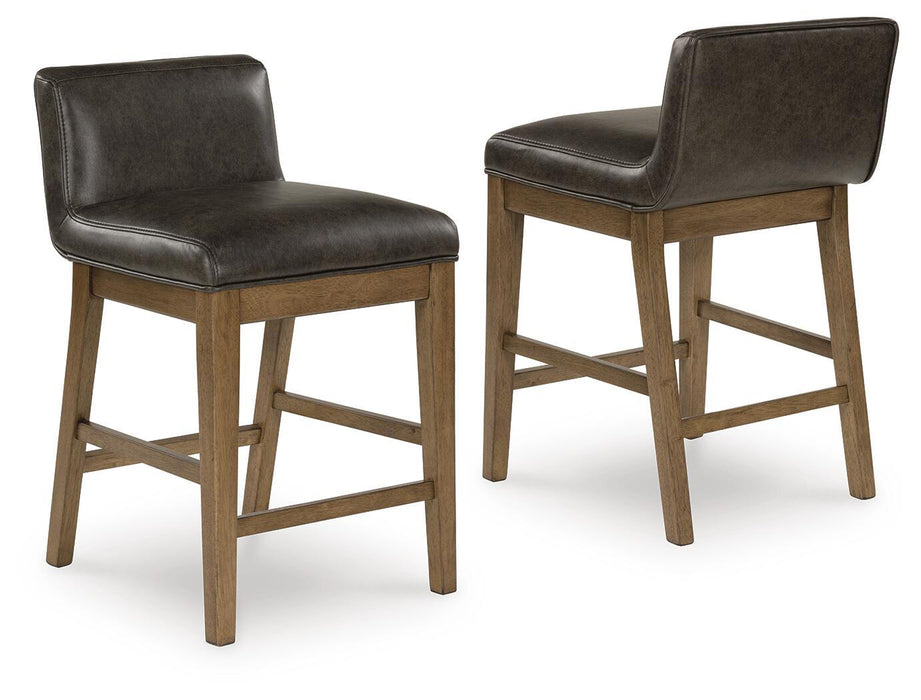 Cabalynn - Upholstered Barstool (Set of 2) - Two-tone Brown Signature Design by Ashley®