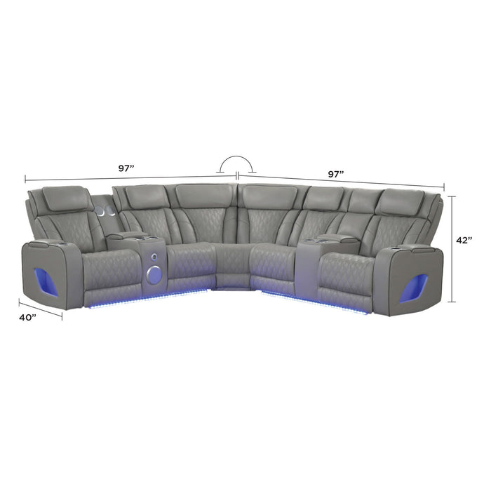 Fortuner - Power Recliner Sectional Sofa Matrix Furniture Group