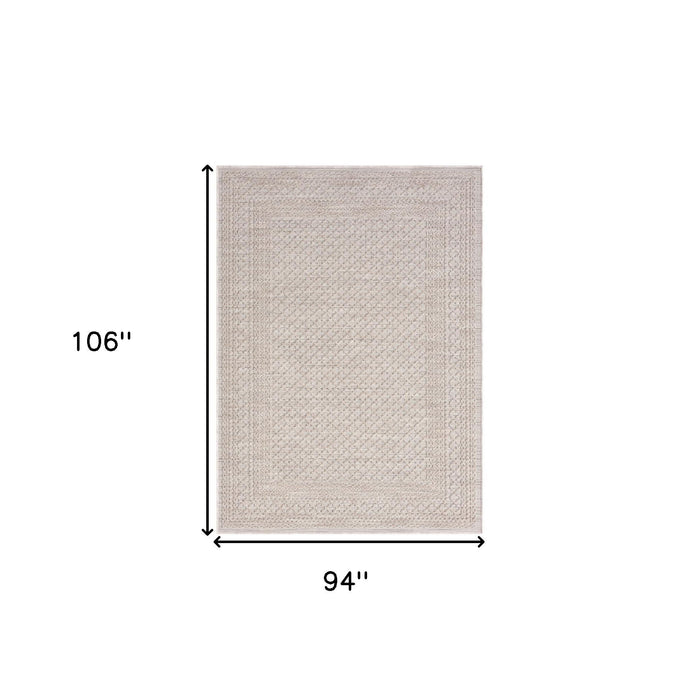 8' X 9' Geometric Indoor / Outdoor Area Rug - Ivory