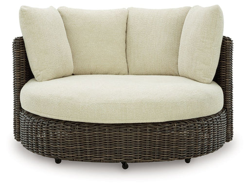 Kimora - Swivel Lounge Chair With Cushion - Beige / Dark Brown Signature Design by Ashley®