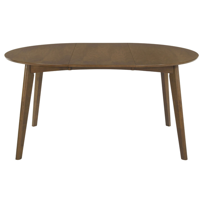 Thomson - Oval Dining Table With Removable Leaf - Walnut Furniture Max