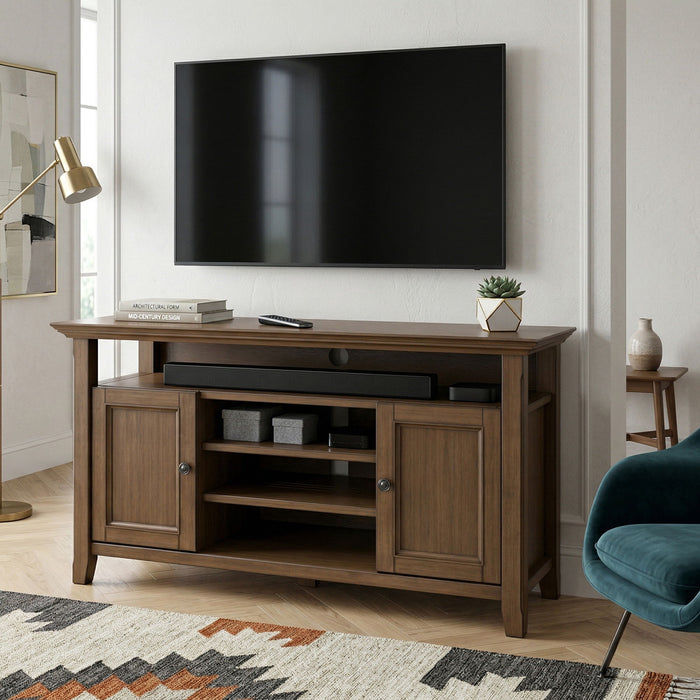 Amherst - TV Media Stand - Rustic Natural Aged Brown Simpli-Home