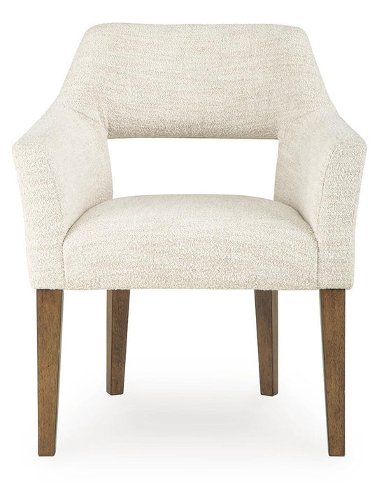 Marxmore - Dining Upholstered Arm Chair (Set of 2) - Beige / Brown Benchcraft®