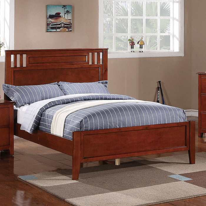 Simple Frame With Headboard And Vertical Carved Design Home Essentials