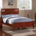 Simple Frame With Headboard And Vertical Carved Design Home Essentials