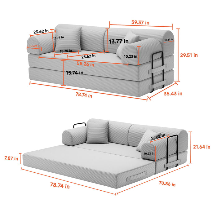 Convertible Sleeper Sofa Bed For Living Room Home Essentials