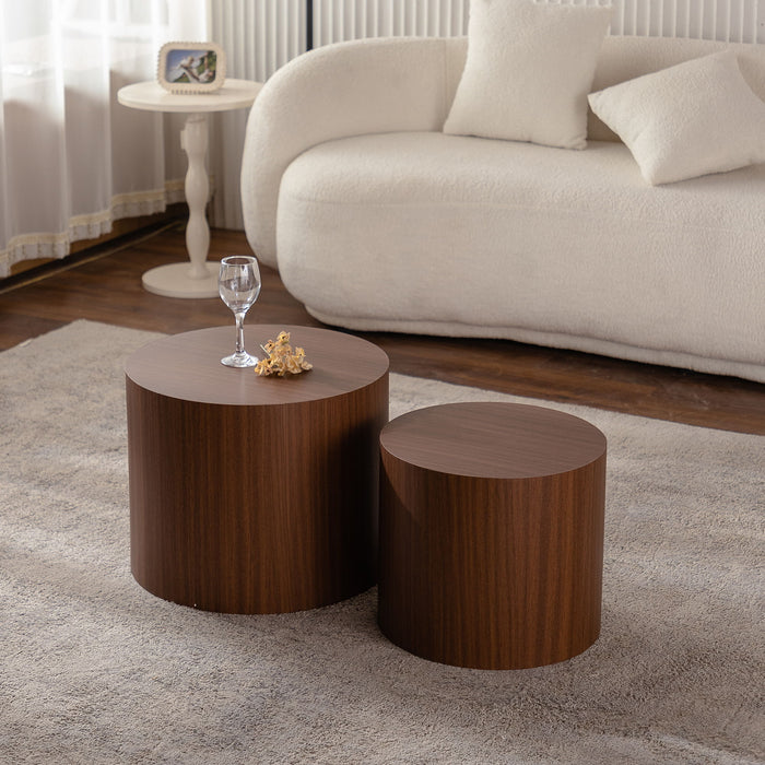 Modern Round Nesting Coffee Table (Set of 2) Home Essentials