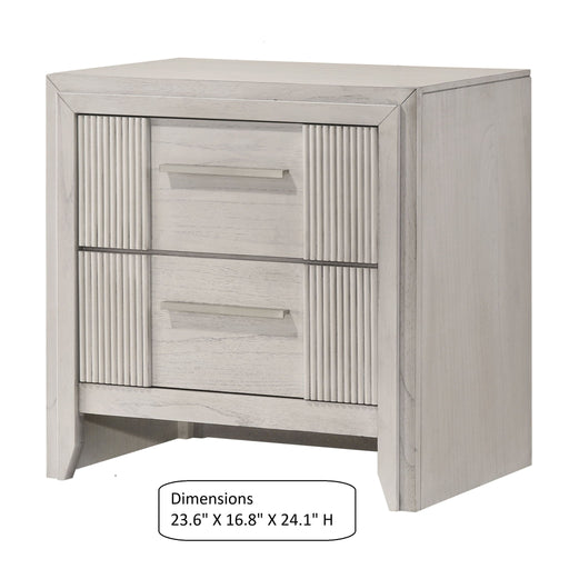 2 Drawer Nightstand With Bar Handle - Antique White Home Essentials