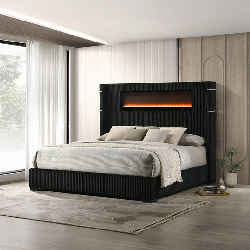 Garner - Bed With Fireplace, LED, Reading Light, Speaker, Bluetooth & USB ACME