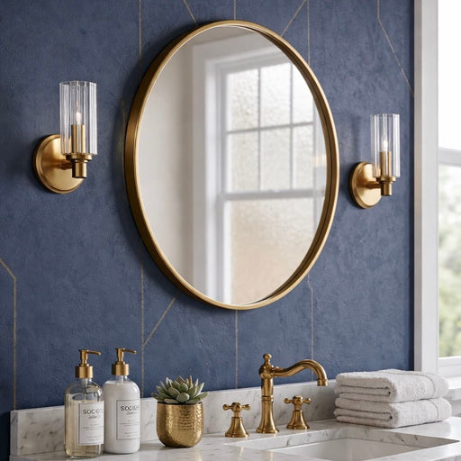 Jardin - Single Light Wall Sconce With Clear Ribbed Satin - Clear / Gold Ashcroft Furniture