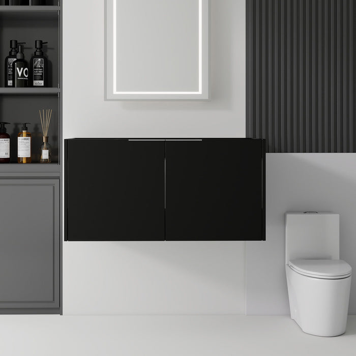 Floating Bathroom Vanity Cabinet With Soft Close Double Doors, Spacious Interior Storage, Wall Mounted, Cabinet Only Home Essentials
