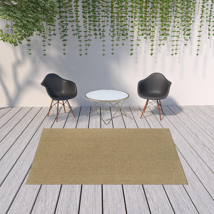 7' X 10' Stain Resistant Outdoor / Indoor Area Rug - Tan