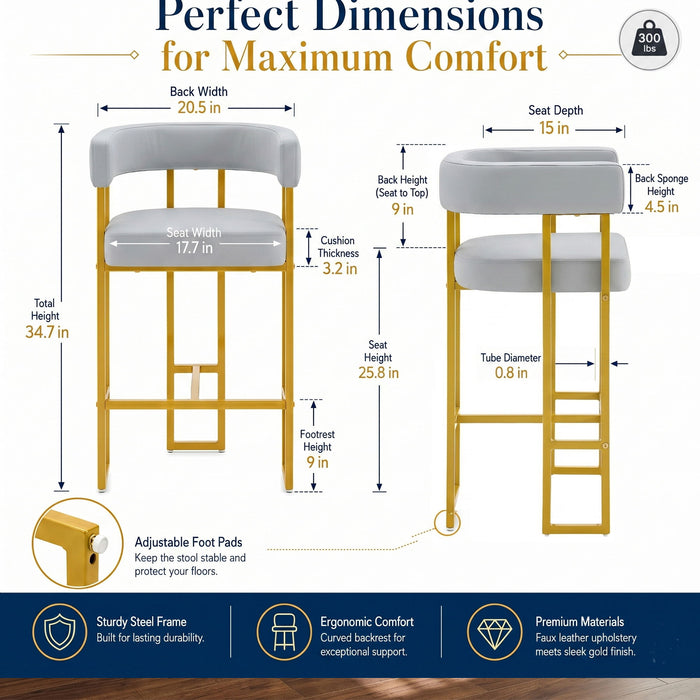 Modern Counter Height Bar Stools With U - Shaped Home Essentials